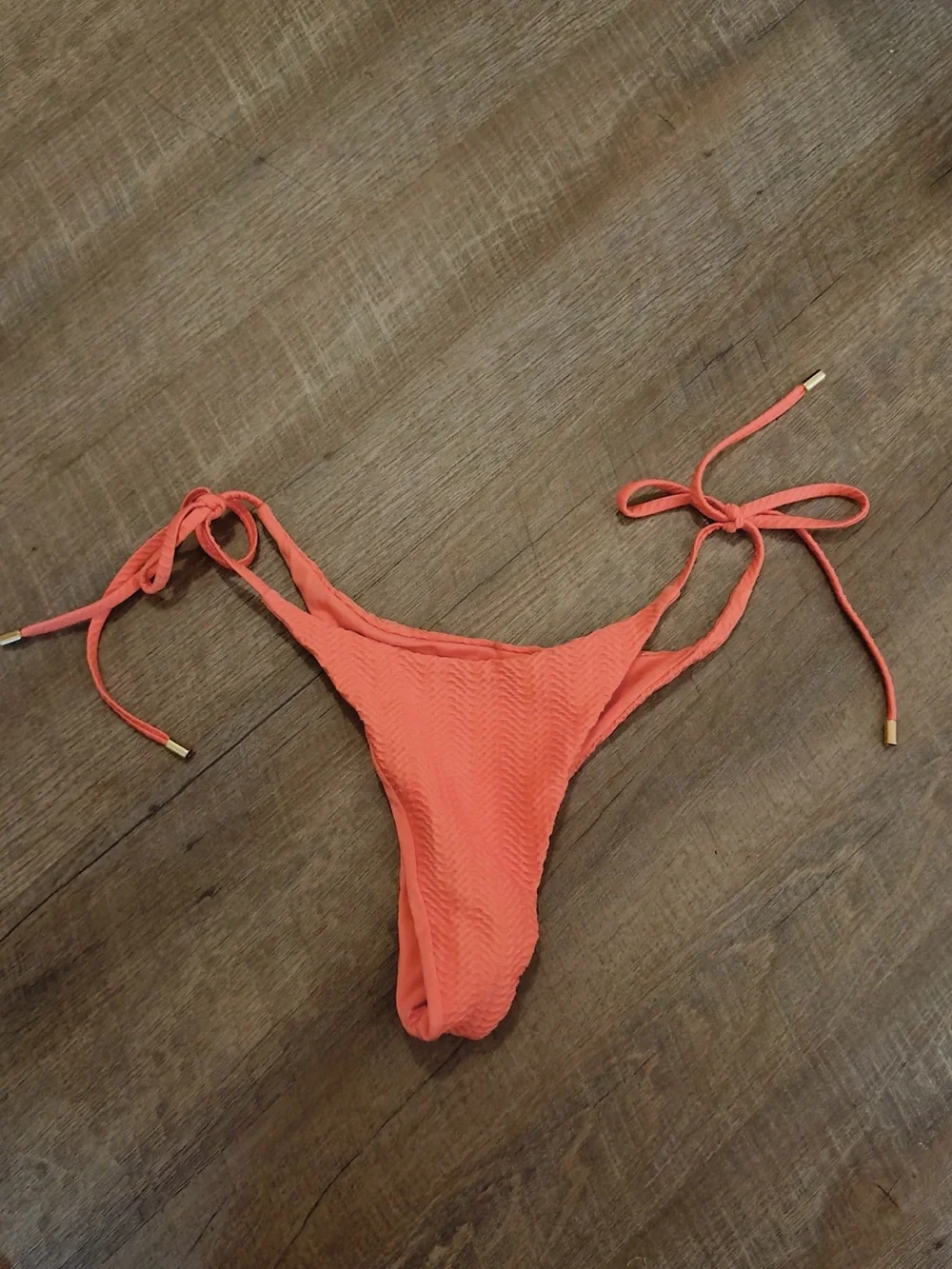 Monday Swimwear Tie-Side Ribbed Azalea Pink Bikini Bottom